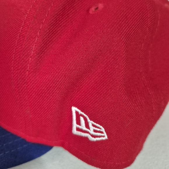 Texas Rangers Hat Cap Fitted Mens 7 3/4 Red Blue MLB Baseball New Era - Picture 5 of 8